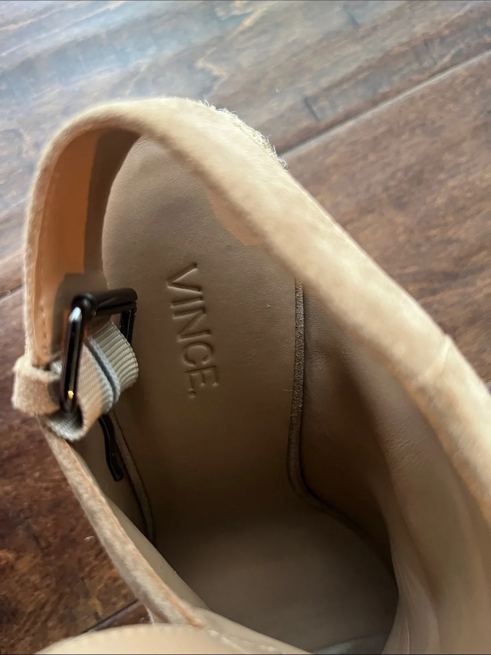 Vince Tan Suede Open-Toe Espadrille Wedge Sandals
